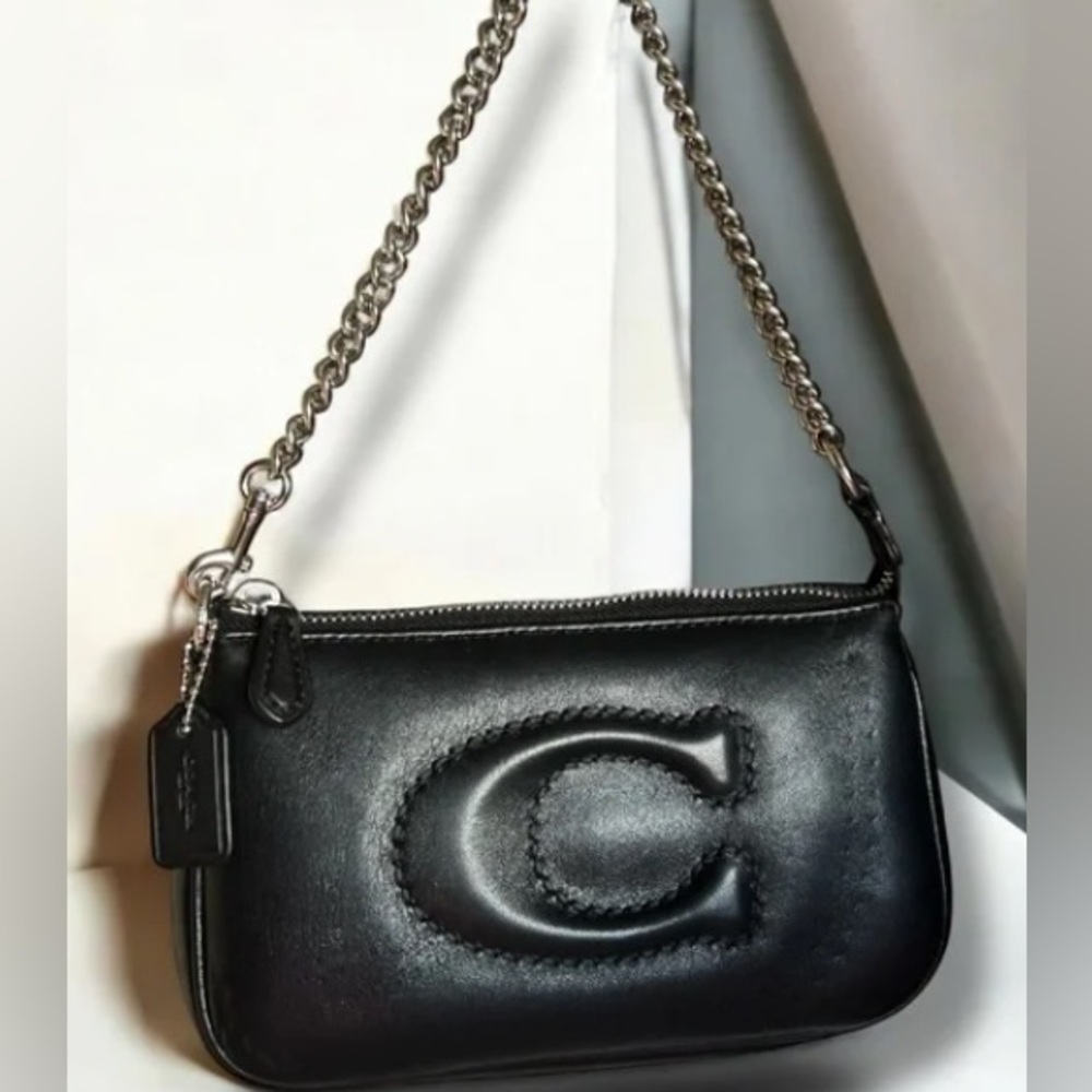 Coach Nolita 19 Embossed C in Black Leather Style CR364 Silver Hardware